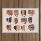 Watercolor Tea Cups Outdoor Rug Gallery Image 1