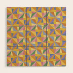 Kaleidoscope Tile Pattern IX Bright Colorful Summer Wood Wall Art Gallery Image 1