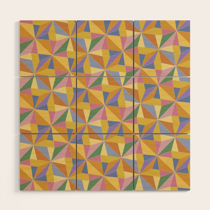 Kaleidoscope Tile Pattern IX Bright Colorful Summer Wood Wall Art Gallery Image 1