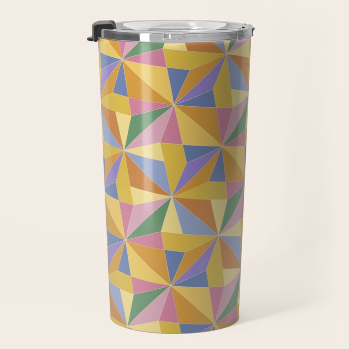 Kaleidoscope Tile Pattern IX Bright Colorful Summer Travel Mug Gallery Image 3