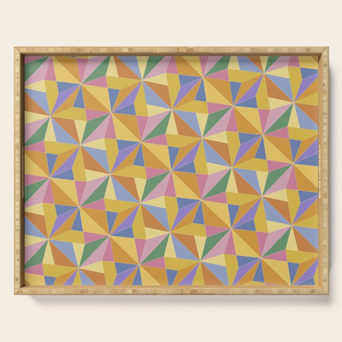 Kaleidoscope Tile Pattern IX Bright Colorful Summer Serving Tray Gallery Image 1