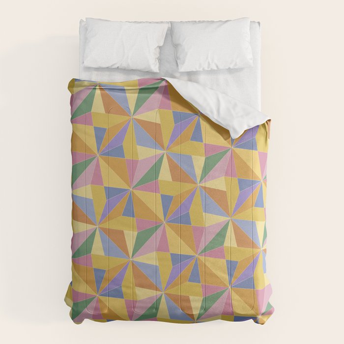 Kaleidoscope Tile Pattern IX Bright Colorful Summer Comforter Gallery Image 6