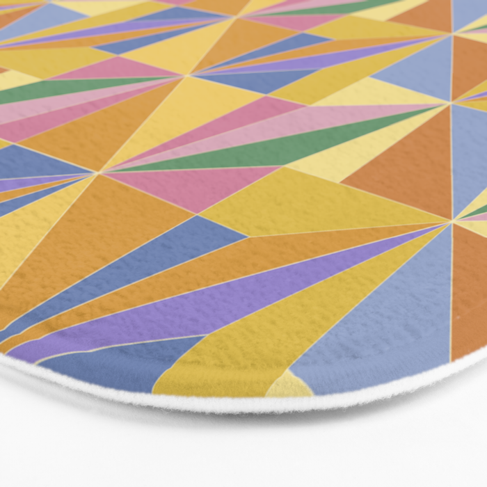 Kaleidoscope Tile Pattern IX Bright Colorful Summer Bath Mat Gallery Image 3