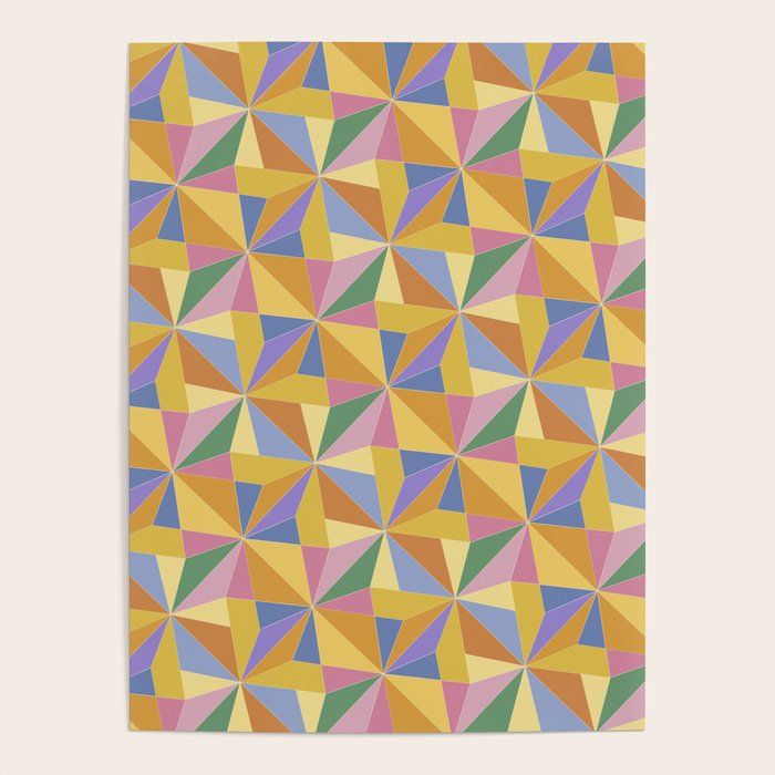 Kaleidoscope Tile Pattern IX Bright Colorful Summer Poster Gallery Image 4