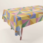 Kaleidoscope Tile Pattern IX Bright Colorful Summer Tablecloth Gallery Image 1