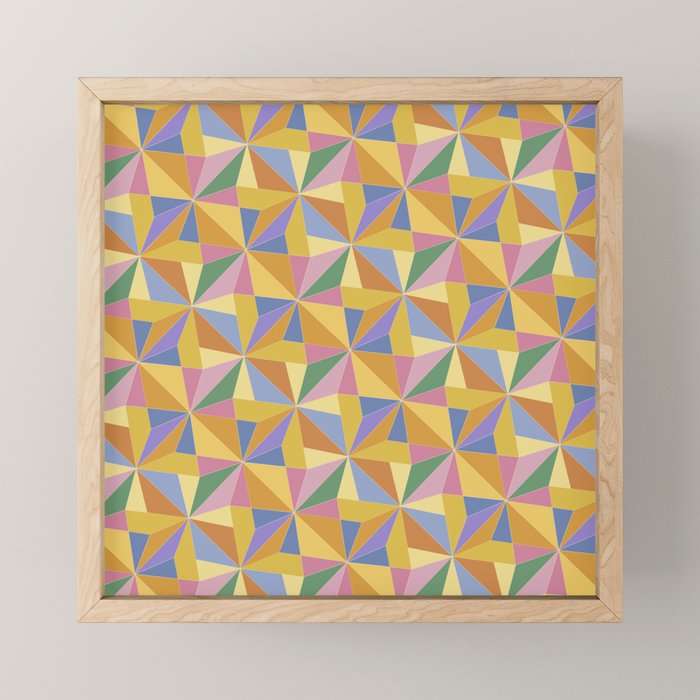 Kaleidoscope Tile Pattern IX Bright Colorful Summer Mini Art Print Gallery Image 1