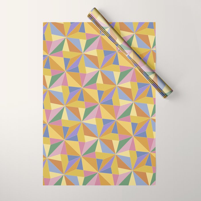 Kaleidoscope Tile Pattern IX Bright Colorful Summer Wrapping Paper Gallery Image 1