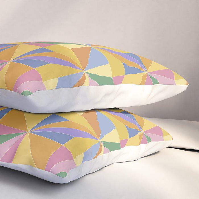 Kaleidoscope Tile Pattern IX Bright Colorful Summer Pillow Sham Gallery Image 3