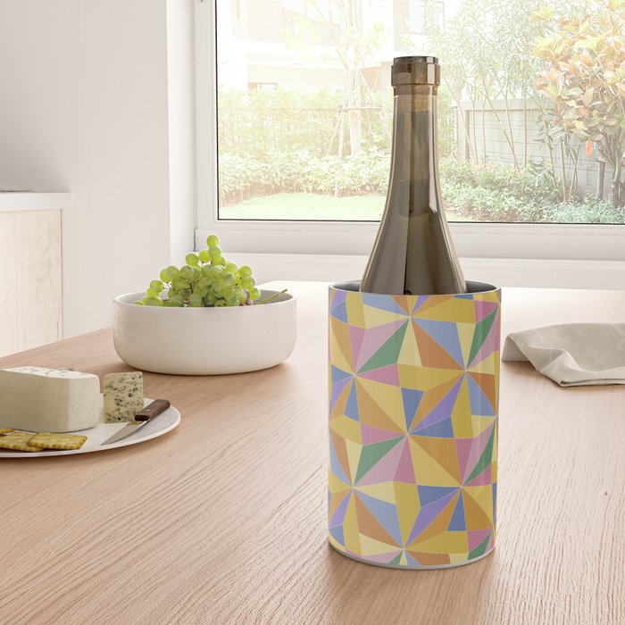 Kaleidoscope Tile Pattern IX Bright Colorful Summer Wine Chiller Gallery Image 4