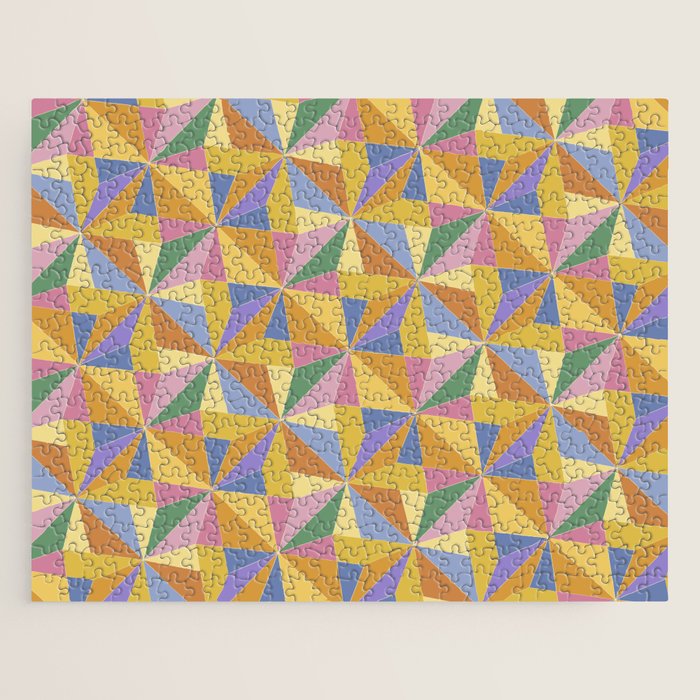 Kaleidoscope Tile Pattern IX Bright Colorful Summer Jigsaw Puzzle Gallery Image 1