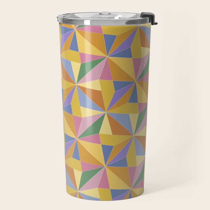 Kaleidoscope Tile Pattern IX Bright Colorful Summer Travel Mug Gallery Image 2