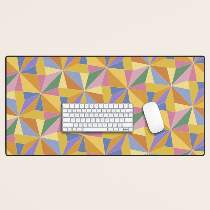 Kaleidoscope Tile Pattern IX Bright Colorful Summer Desk Mat Gallery Image 1