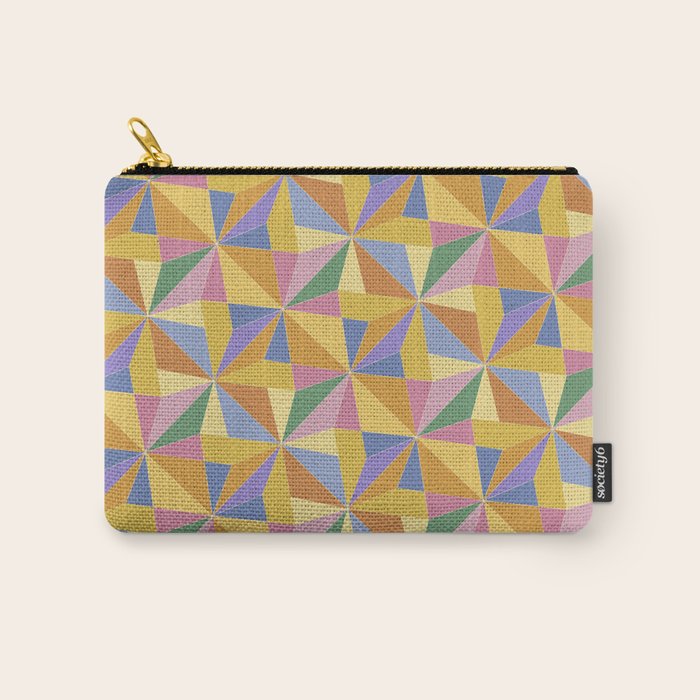 Kaleidoscope Tile Pattern IX Bright Colorful Summer Carry All Pouch Gallery Image 1