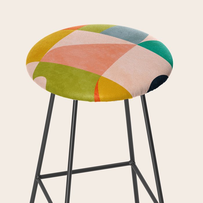 mid century abstract shapes spring I Stool Gallery Image 2