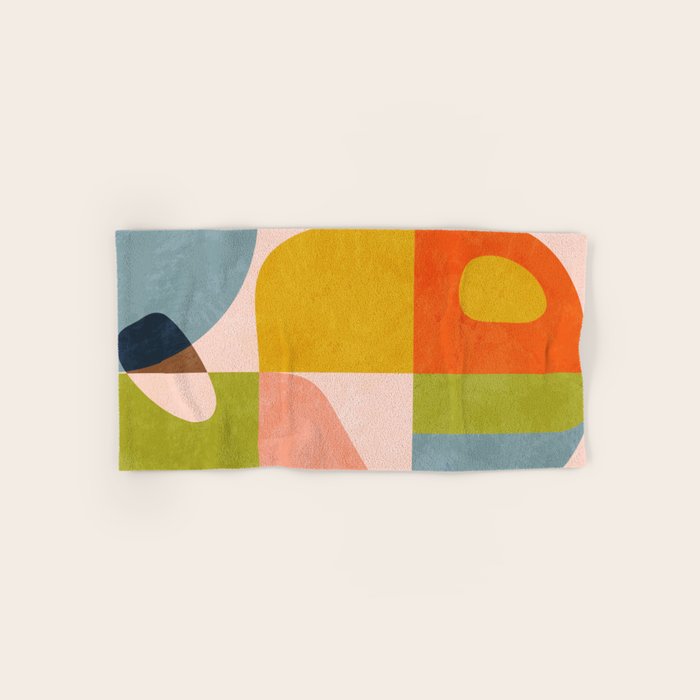 mid century abstract shapes spring I Bath Towel Gallery Image 1