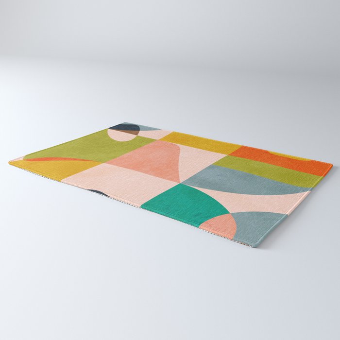 mid century abstract shapes spring I Rug Gallery Image 3