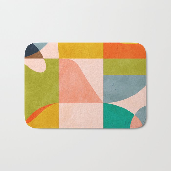 mid century abstract shapes spring I Bath Mat Gallery Image 1