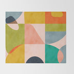 mid century abstract shapes spring I Throw Blanket Gallery Image 2