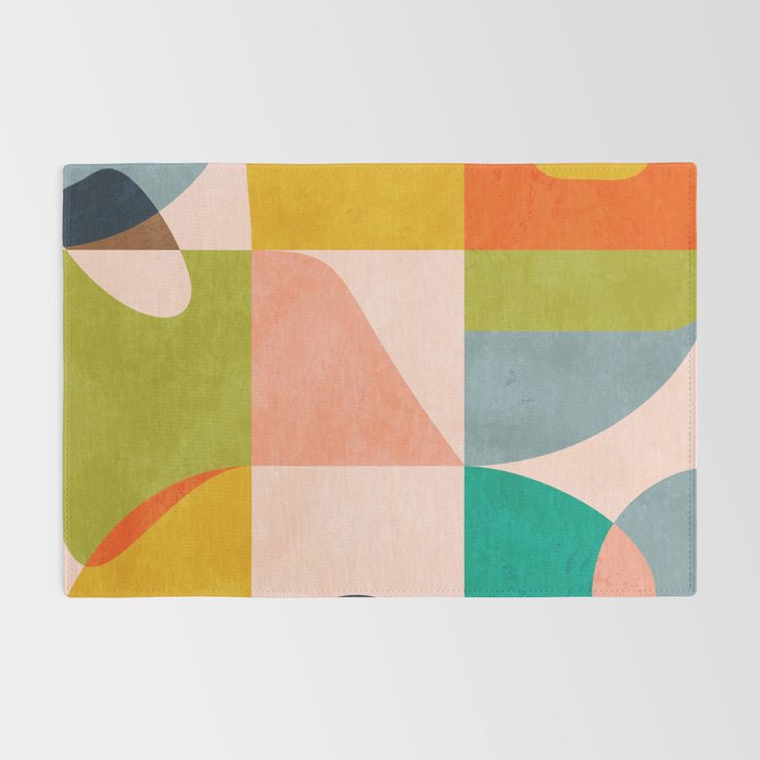 mid century abstract shapes spring I Rug Gallery Image 2