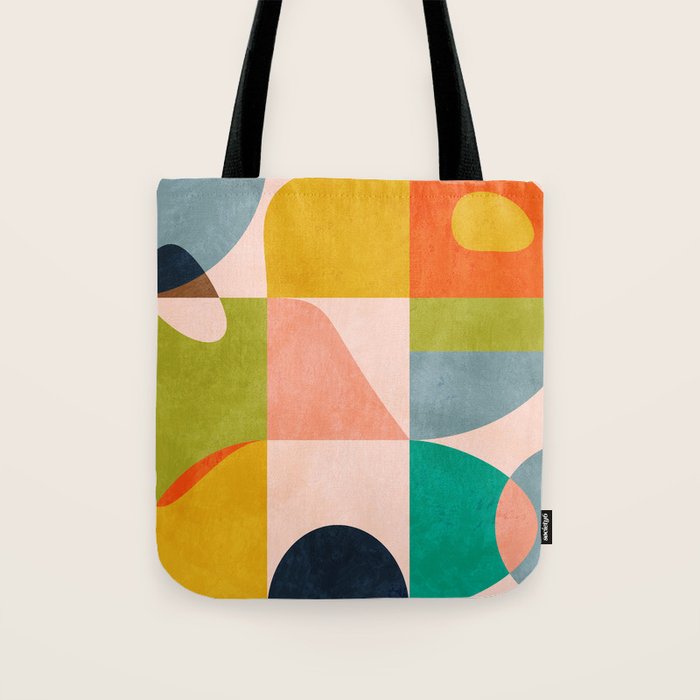 mid century abstract shapes spring I Tote Bag Gallery Image 1