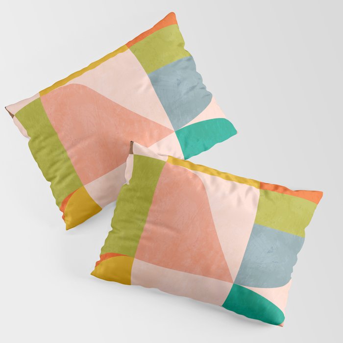 mid century abstract shapes spring I Pillow Sham Gallery Image 1