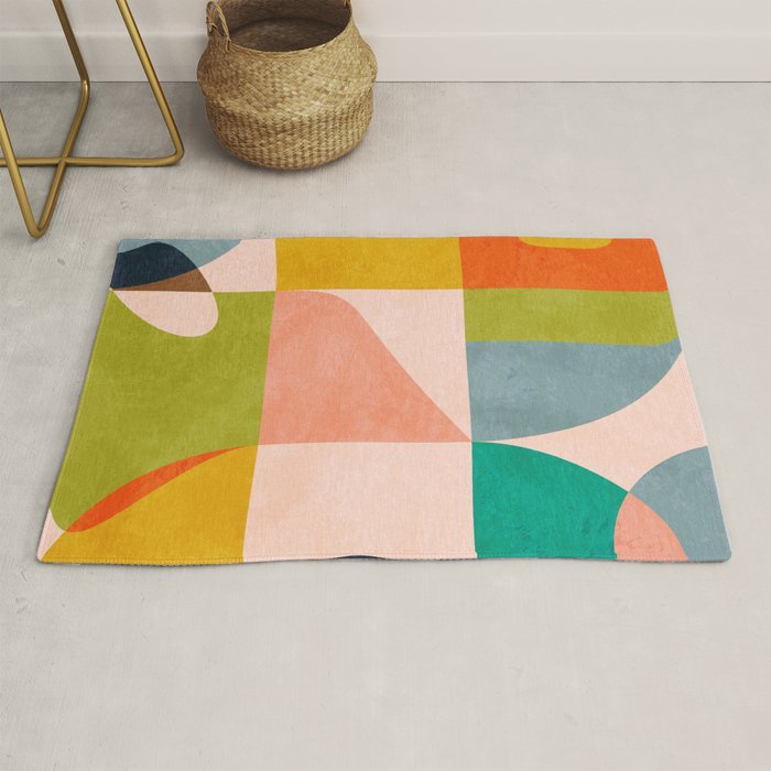 mid century abstract shapes spring I Rug Gallery Image 1