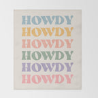Howdy Colorful Retro Quote Throw Blanket Gallery Image 2