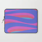 Pop Swirl Wavy Minimalist Abstract Pattern Blue and Hot Pink Laptop Sleeve Gallery Image 1