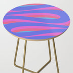 Pop Swirl Wavy Minimalist Abstract Pattern Blue and Hot Pink Side Table Gallery Image 2