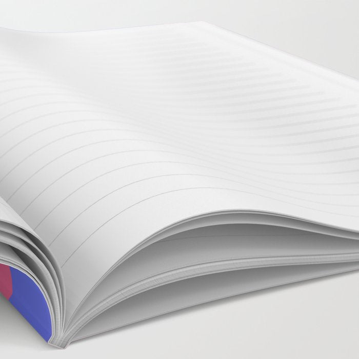 Pop Swirl Wavy Minimalist Abstract Pattern Blue and Hot Pink Notebook Gallery Image 2