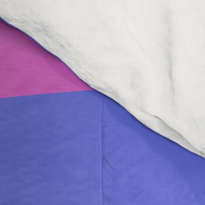 Pop Swirl Wavy Minimalist Abstract Pattern Blue and Hot Pink Comforter Gallery Image 4