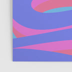 Pop Swirl Wavy Minimalist Abstract Pattern Blue and Hot Pink Poster Gallery Image 3