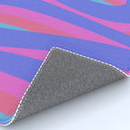 Pop Swirl Wavy Minimalist Abstract Pattern Blue and Hot Pink Rug Gallery Image 4