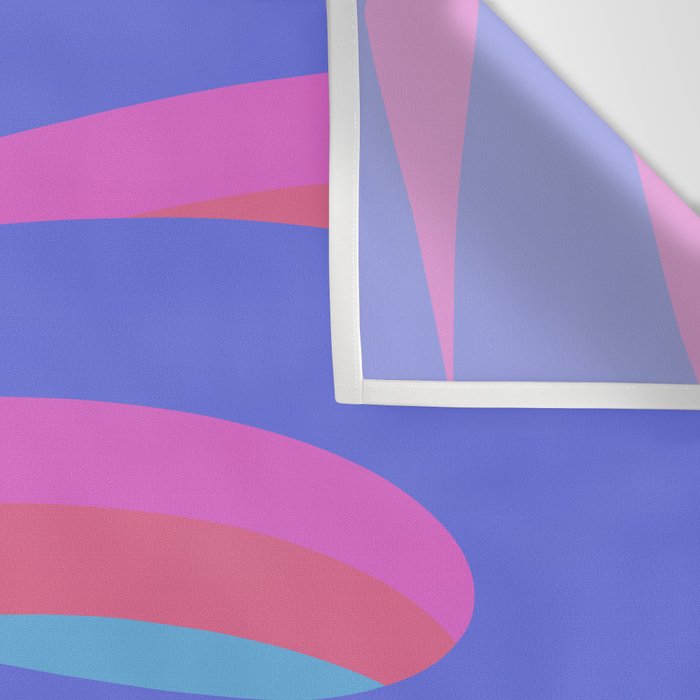 Pop Swirl Wavy Minimalist Abstract Pattern Blue and Hot Pink Wall Tapestry Gallery Image 3