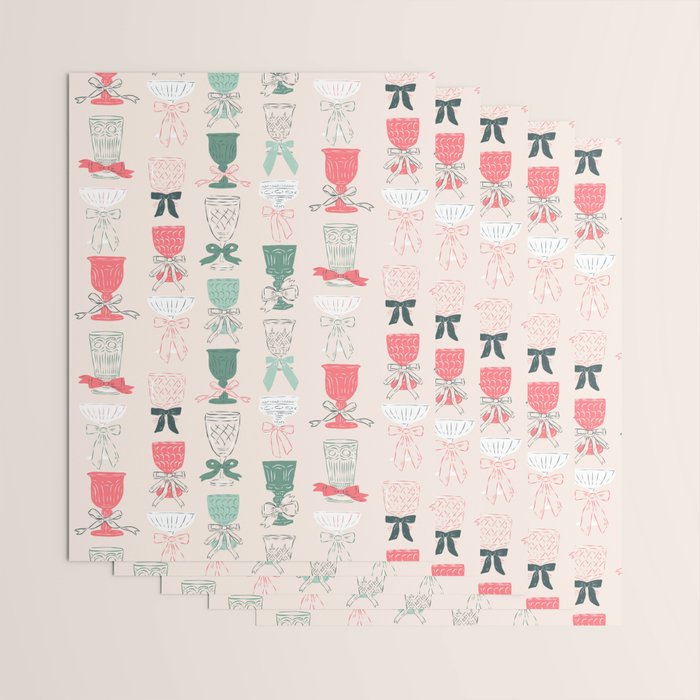 Holiday Bow Cocktails Wrapping Paper Gallery Image 3