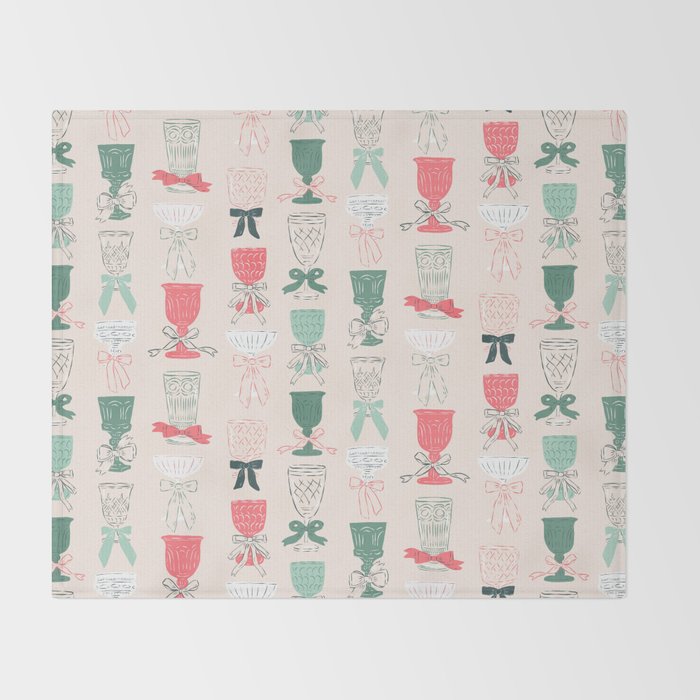 Holiday Bow Cocktails Throw Blanket Gallery Image 2