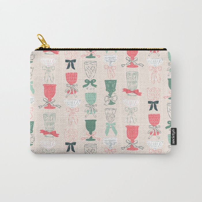 Holiday Bow Cocktails Carry All Pouch Gallery Image 1