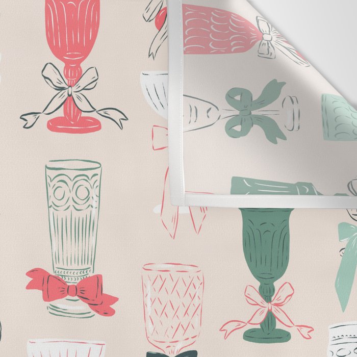 Holiday Bow Cocktails Wall Tapestry Gallery Image 3