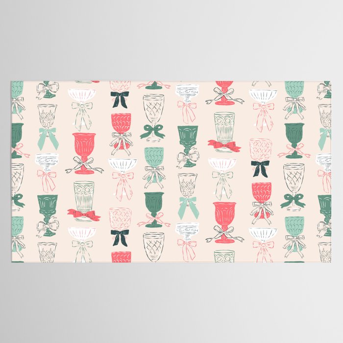 Holiday Bow Cocktails Tablecloth Gallery Image 2