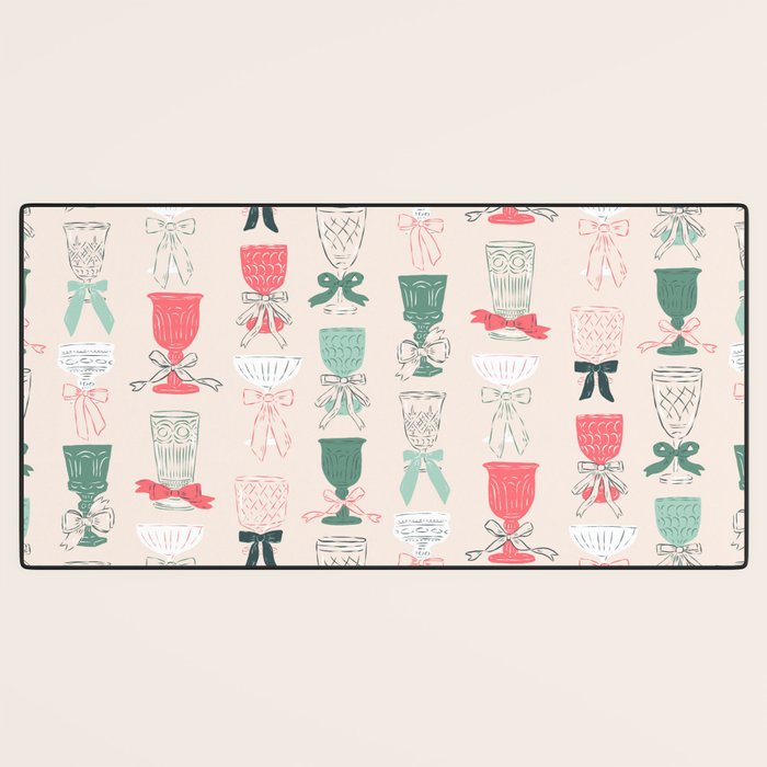 Holiday Bow Cocktails Desk Mat Gallery Image 3