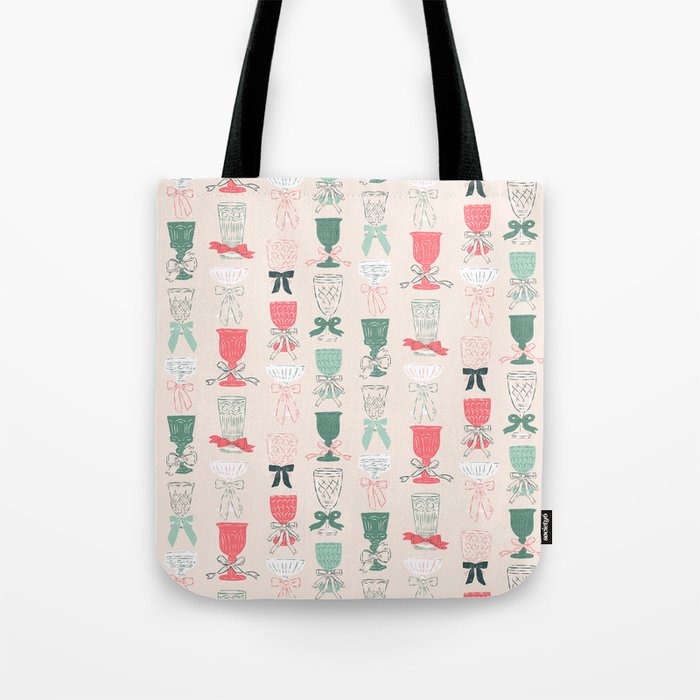 Holiday Bow Cocktails Tote Bag Gallery Image 1