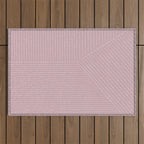 Lines (Dusty Lilac) Outdoor Rug Gallery Image 1