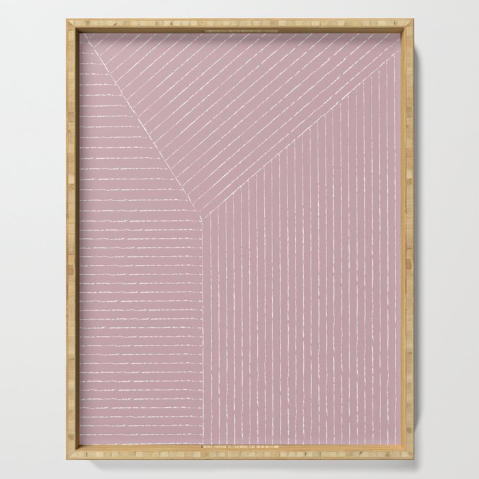 Lines (Dusty Lilac) Serving Tray Gallery Image 1