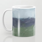 Driving to the Valley - Rainy Blue Skies Navy Indigo Horizon Green Grass Abstract Nature Farmhouse Coffee Mug Gallery Image 3