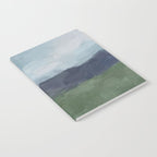 Driving to the Valley - Rainy Blue Skies Navy Indigo Horizon Green Grass Abstract Nature Farmhouse Notebook Gallery Image 2