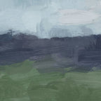 Driving to the Valley - Rainy Blue Skies Navy Indigo Horizon Green Grass Abstract Nature Farmhouse Coffee Mug Gallery Image 2