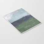 Driving to the Valley - Rainy Blue Skies Navy Indigo Horizon Green Grass Abstract Nature Farmhouse Notebook Gallery Image 3
