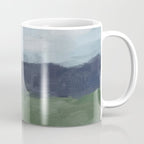Driving to the Valley - Rainy Blue Skies Navy Indigo Horizon Green Grass Abstract Nature Farmhouse Coffee Mug Gallery Image 1