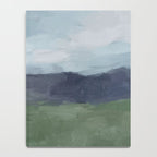 Driving to the Valley - Rainy Blue Skies Navy Indigo Horizon Green Grass Abstract Nature Farmhouse Notebook Gallery Image 4