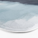 Driving to the Valley - Rainy Blue Skies Navy Indigo Horizon Green Grass Abstract Nature Farmhouse Bath Mat Gallery Image 3